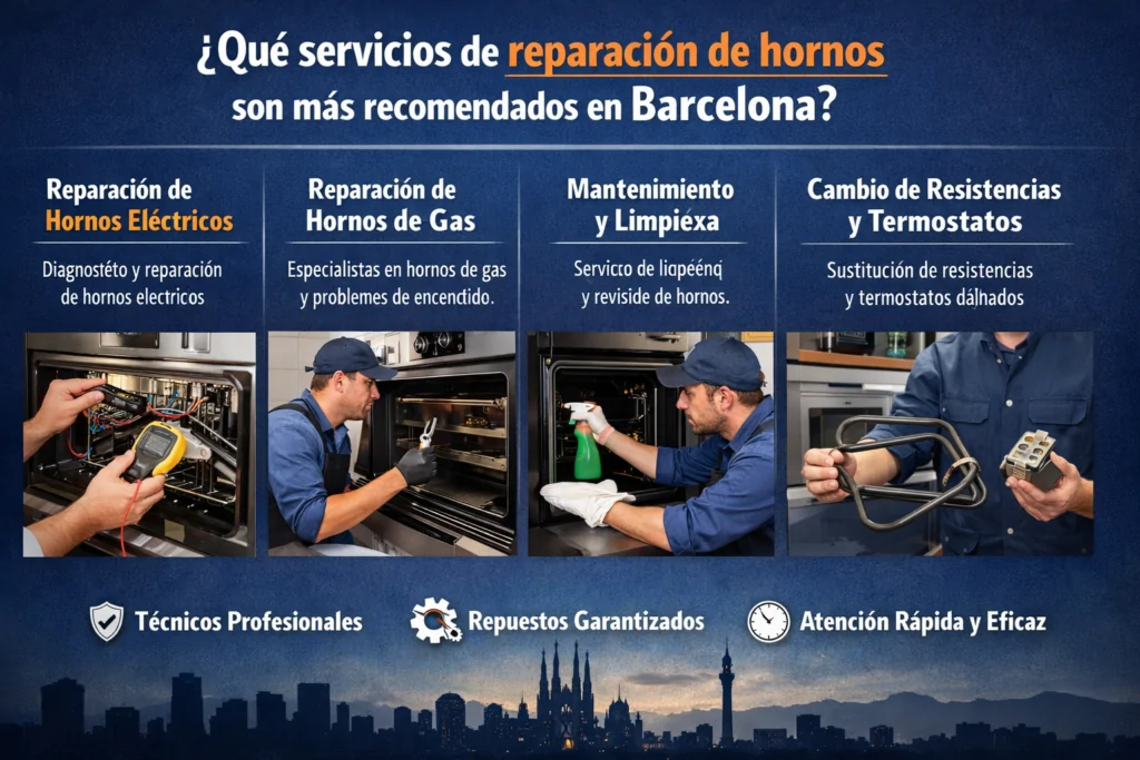 qué servicios de reparación de hornos son más recomendados en barcelona